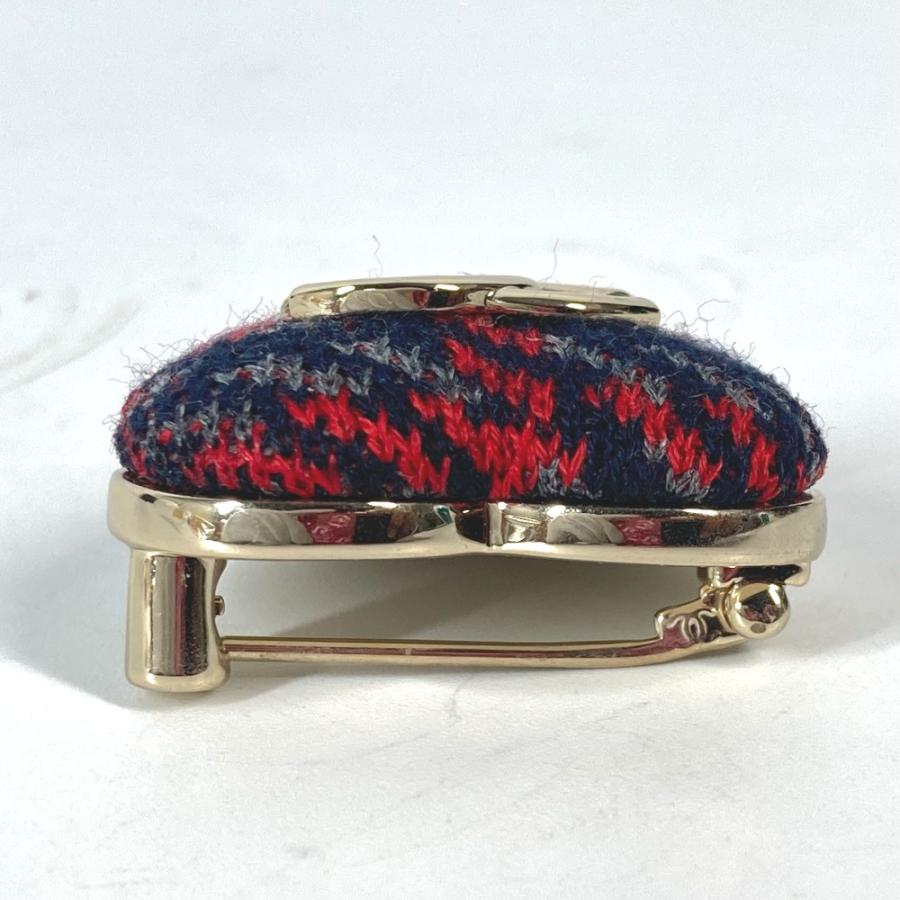 CHANEL シャネル ハート ココマーク CC アクセサリー B22K ブローチ ネイビー×レッド レディース【中古】 | CHANEL | 06