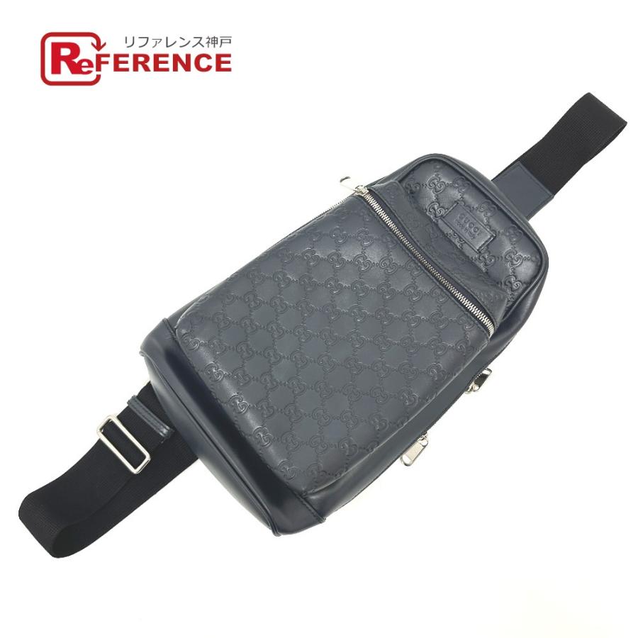 GUCCI グッチ 450970 ボディバッグ カバン クロスボディ 斜め掛け グッチシマ ショルダーバッグ ブラック メンズ【中古】 | GUCCI