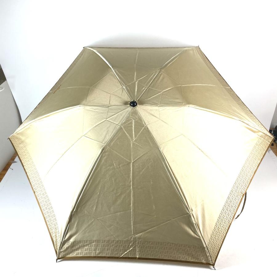 FENDI フェンディ 折り畳み傘 アンブレラ ポーチ付き ズッカ FF柄 傘 ベージュ レディース【中古】 | FENDI | 01