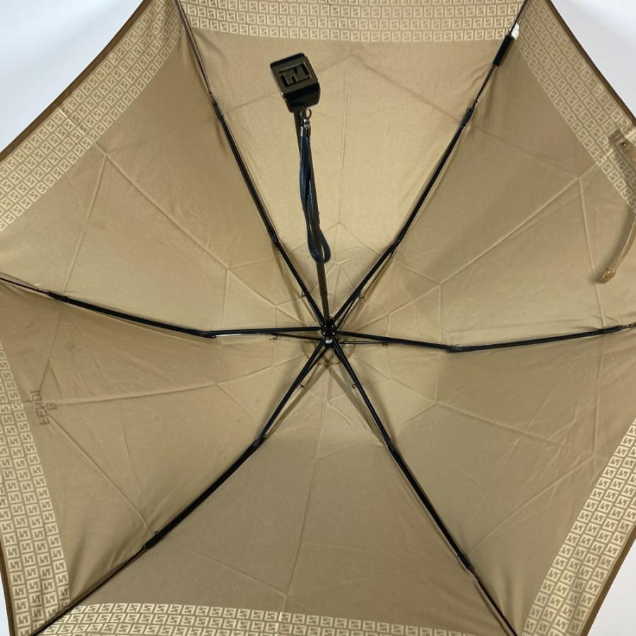 FENDI フェンディ 折り畳み傘 アンブレラ ポーチ付き ズッカ FF柄 傘 ベージュ レディース【中古】 | FENDI | 06
