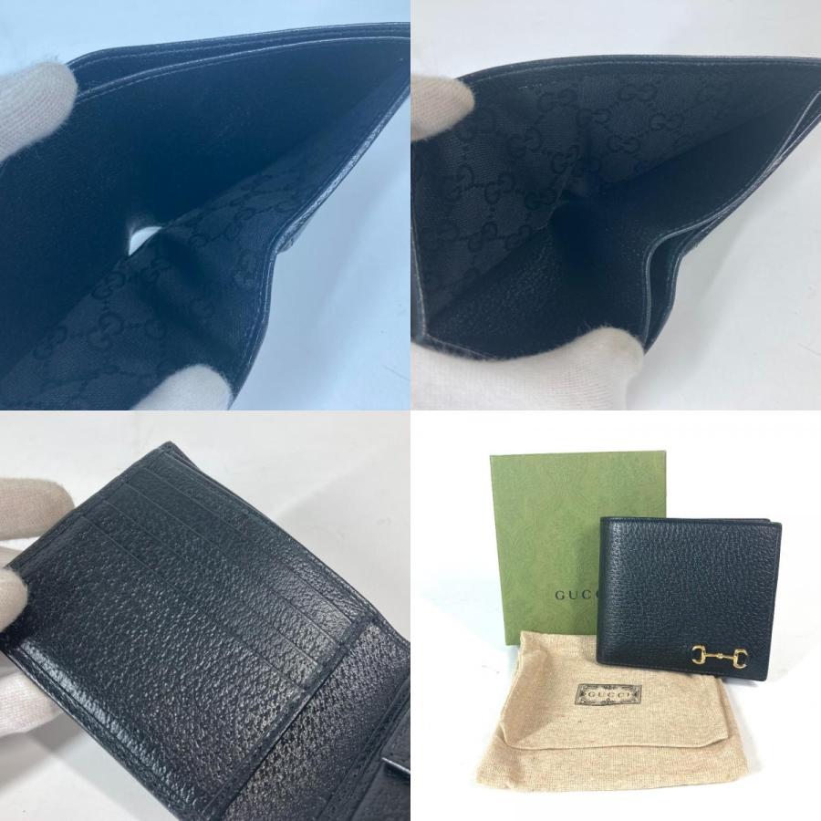 未使用 GUCCI グッチ 700464 ホースビット コンパクトウォレット ミニウォレット 2つ折り財布 ブラック メンズ【中古】 | GUCCI | 09
