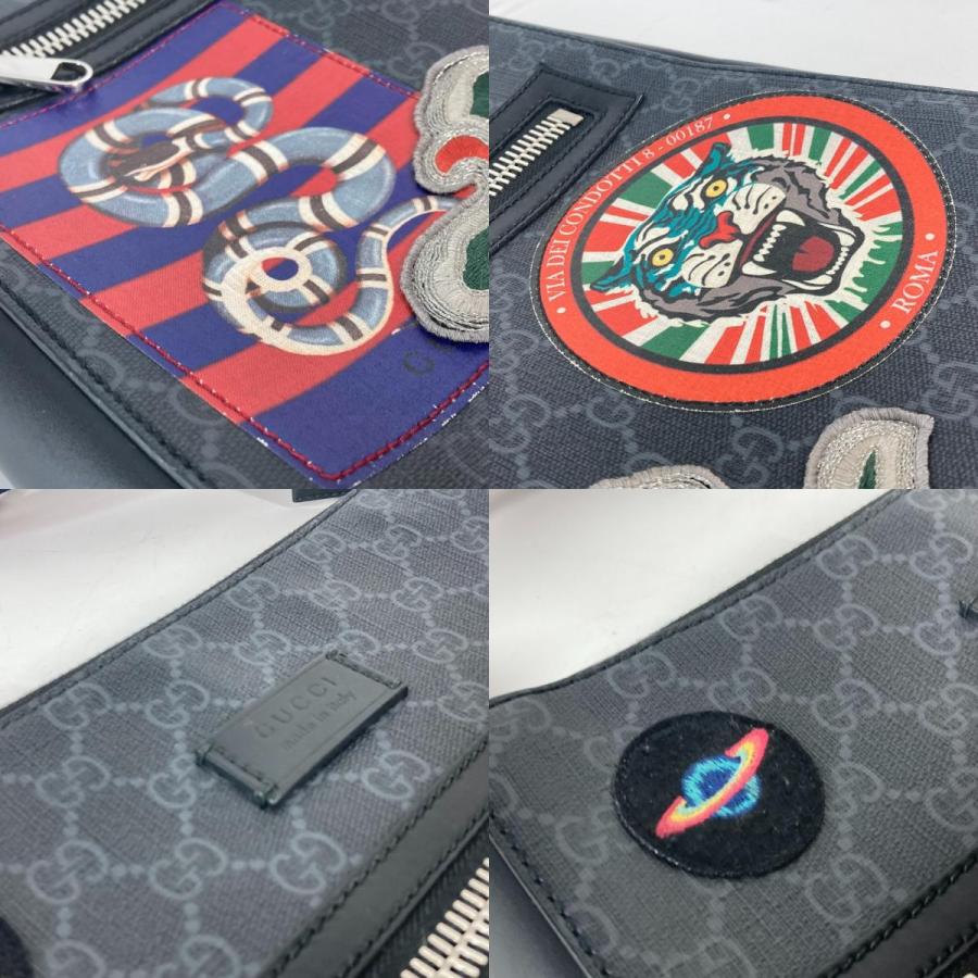 GUCCI グッチ 474137 クーリエ 斜め掛け カバン メッセンジャーバッグ GG スネーク タイガー ワッペン ショルダーバッグ ブラック【中古】 | GUCCI | 07