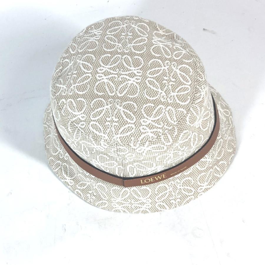 未使用 LOEWE ロエベ K820HB1X41 ロゴ  バケットハット 帽子 ハット帽 ボブハット アナグラムジャカード ハット ベージュ系【中古】 | LOEWE | 05