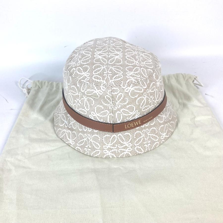 未使用 LOEWE ロエベ K820HB1X41 ロゴ  バケットハット 帽子 ハット帽 ボブハット アナグラムジャカード ハット ベージュ系【中古】 | LOEWE | 06