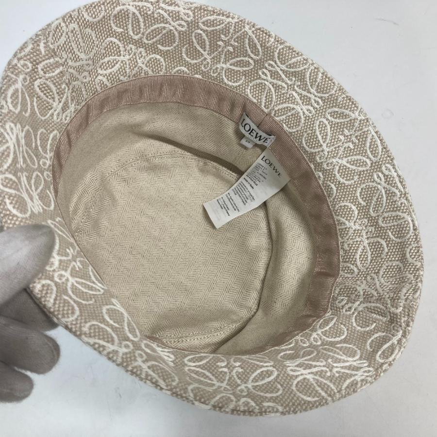 未使用 LOEWE ロエベ K820HB1X41 ロゴ  バケットハット 帽子 ハット帽 ボブハット アナグラムジャカード ハット ベージュ系【中古】 | LOEWE | 07