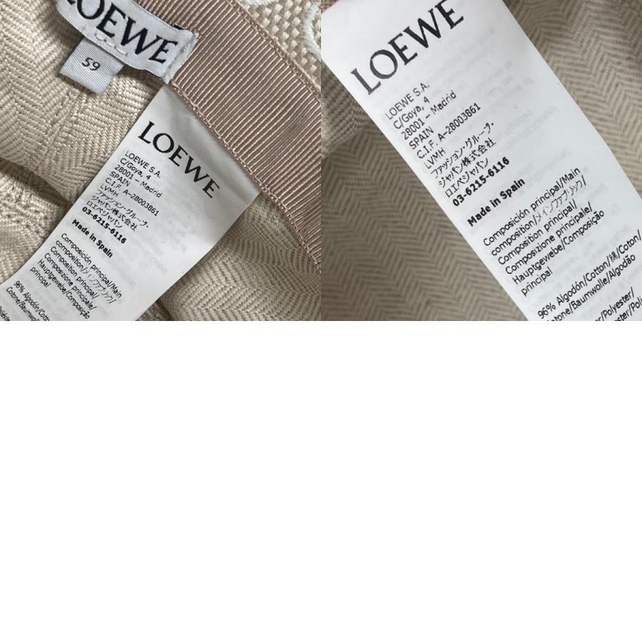 未使用 LOEWE ロエベ K820HB1X41 ロゴ  バケットハット 帽子 ハット帽 ボブハット アナグラムジャカード ハット ベージュ系【中古】 | LOEWE | 09