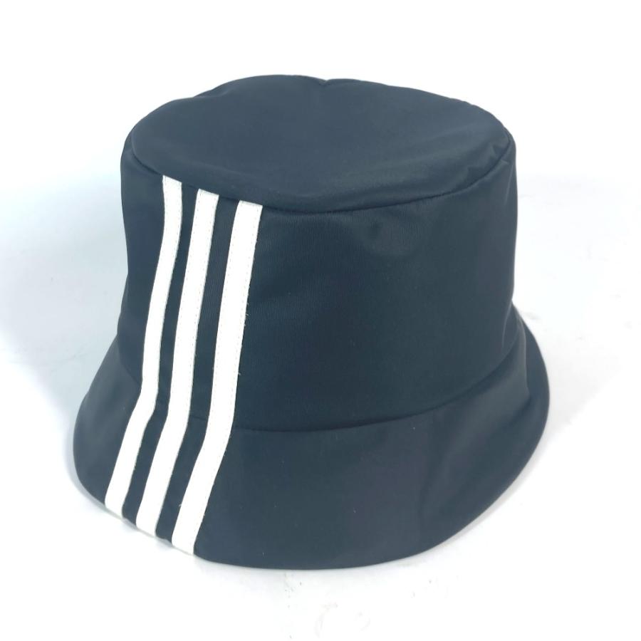 未使用 PRADA プラダ 2HC137 adidas アディダス コラボ ハット帽 帽子 バケットハット ボブハット 三角ロゴプレート ブラック【中古】 | PRADA | 01