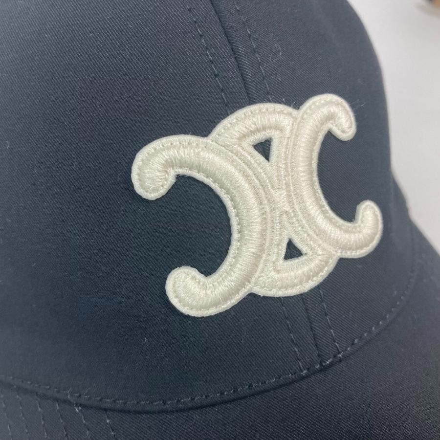 美品 CELINE セリーヌ 2AUT6969P トリオンフ 帽子 キャップ帽 ベースボール ロゴ キャップ ブラック レディース【中古】 | CELINE | 04