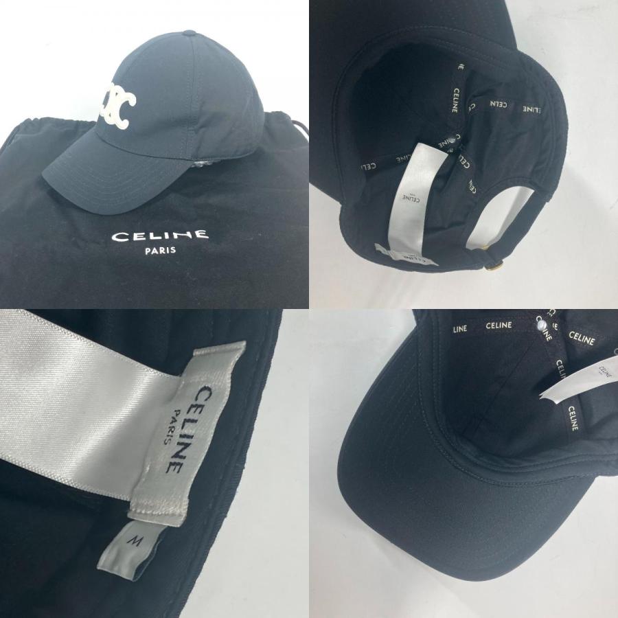 美品 CELINE セリーヌ 2AUT6969P トリオンフ 帽子 キャップ帽 ベースボール ロゴ キャップ ブラック レディース【中古】 | CELINE | 08