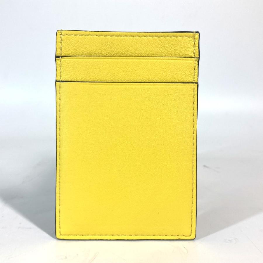 未使用 LOEWE ロエベ アナグラム ロゴ ストーン付き 名刺入れ パスケース  縦型 カードケース イエロー ユニセックス【中古】 | LOEWE | 01