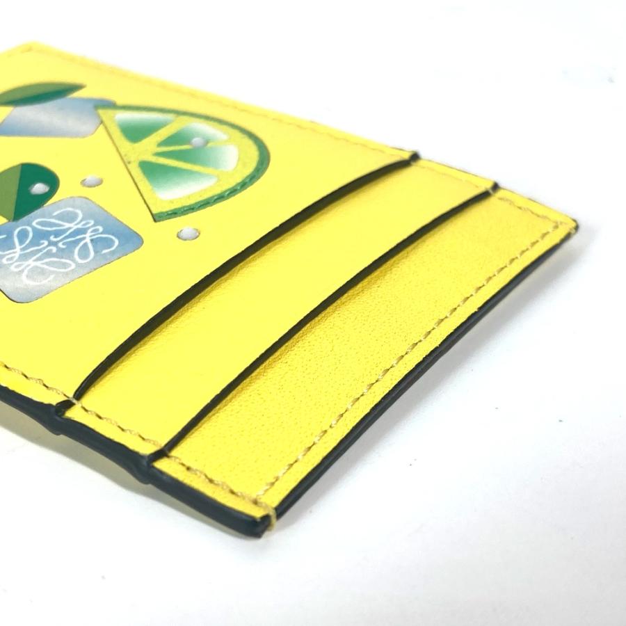 未使用 LOEWE ロエベ アナグラム ロゴ ストーン付き 名刺入れ パスケース  縦型 カードケース イエロー ユニセックス【中古】 | LOEWE | 04
