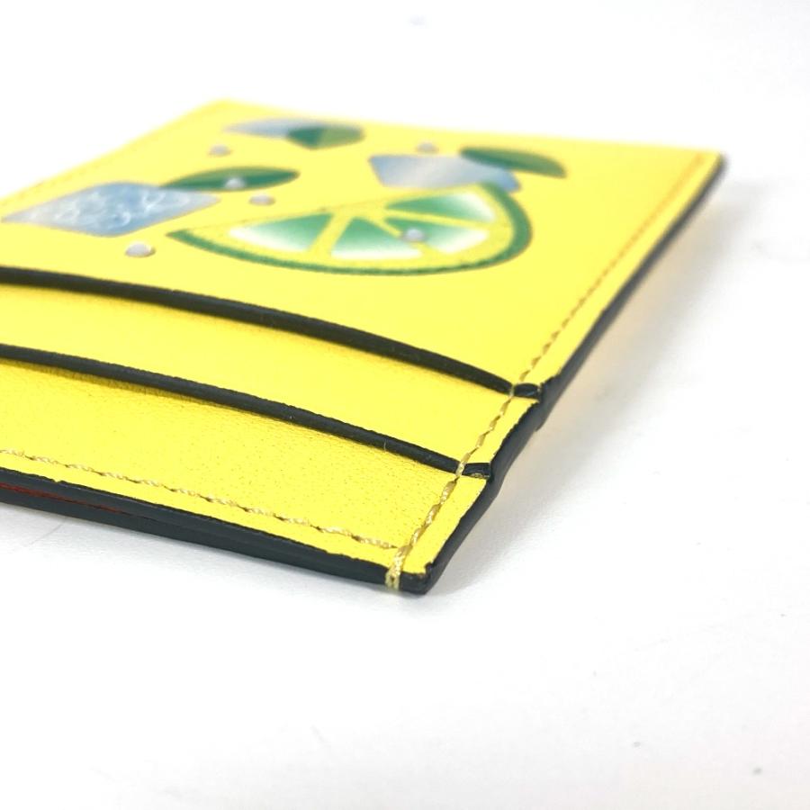 未使用 LOEWE ロエベ アナグラム ロゴ ストーン付き 名刺入れ パスケース  縦型 カードケース イエロー ユニセックス【中古】 | LOEWE | 05