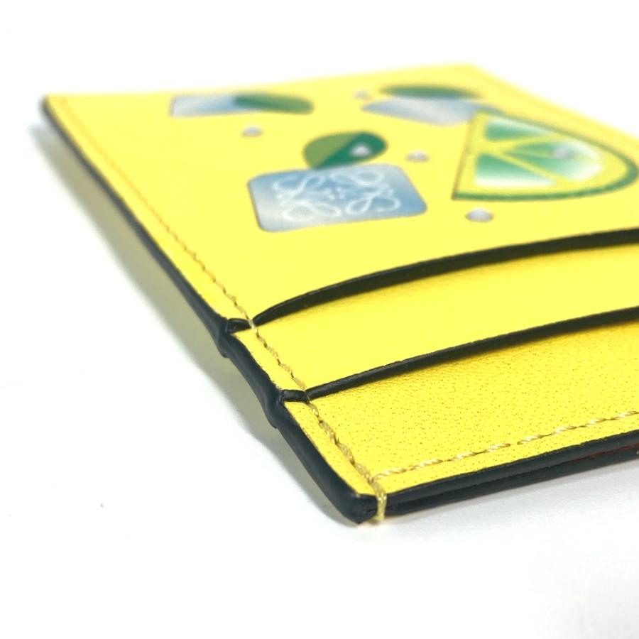 未使用 LOEWE ロエベ アナグラム ロゴ ストーン付き 名刺入れ パスケース  縦型 カードケース イエロー ユニセックス【中古】 | LOEWE | 06