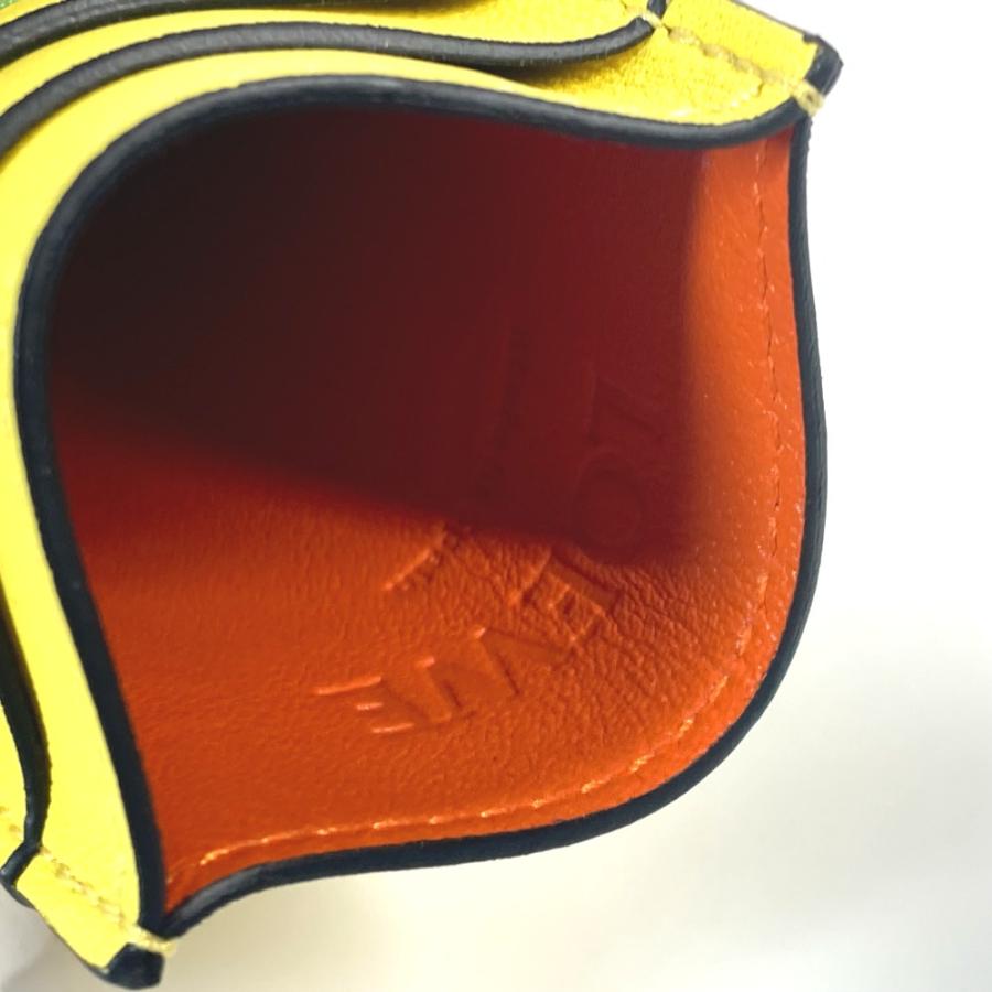 未使用 LOEWE ロエベ アナグラム ロゴ ストーン付き 名刺入れ パスケース  縦型 カードケース イエロー ユニセックス【中古】 | LOEWE | 07