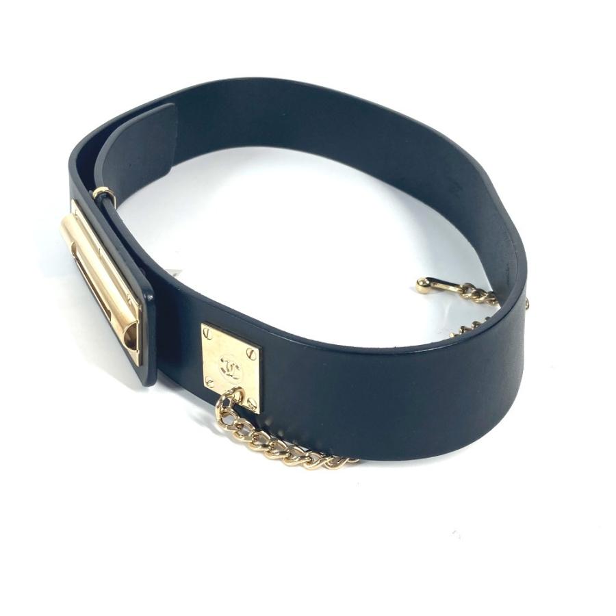 美品 CHANEL シャネル CC ココマーク ロゴ チェーン アクセサリー バックル 02P ベルト ブラック レディース【中古】 | CHANEL | 03