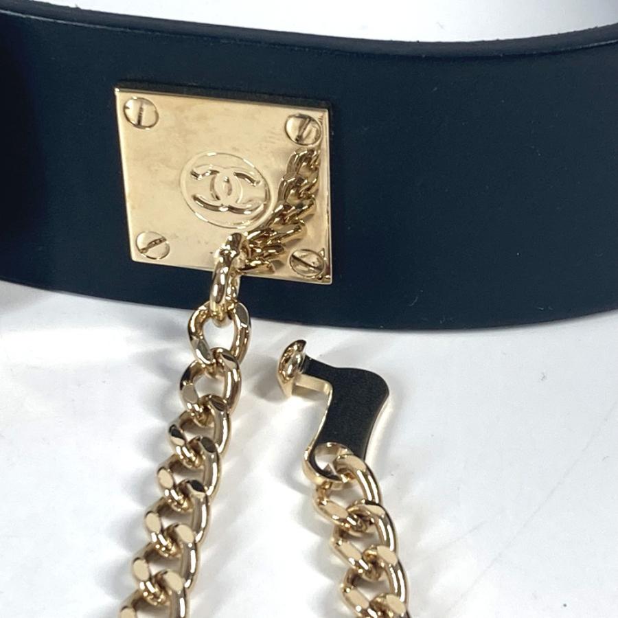 美品 CHANEL シャネル CC ココマーク ロゴ チェーン アクセサリー バックル 02P ベルト ブラック レディース【中古】 | CHANEL | 05