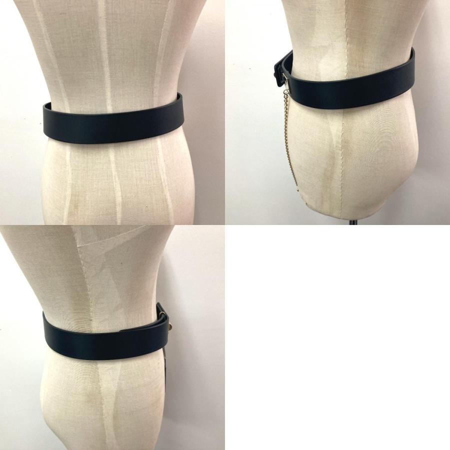 美品 CHANEL シャネル CC ココマーク ロゴ チェーン アクセサリー バックル 02P ベルト ブラック レディース【中古】 | CHANEL | 09