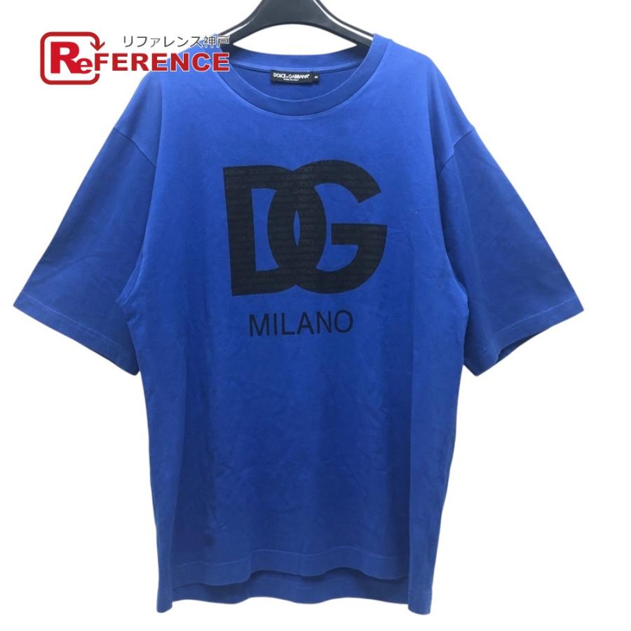 DOLCE&GABBANA ドルチェアンドガッバーナ G8PB8T HU7MA フロントビックDG 半袖 トップス アパレル Tシャツ 半袖Ｔシャツ ブルー 【中古】 | 