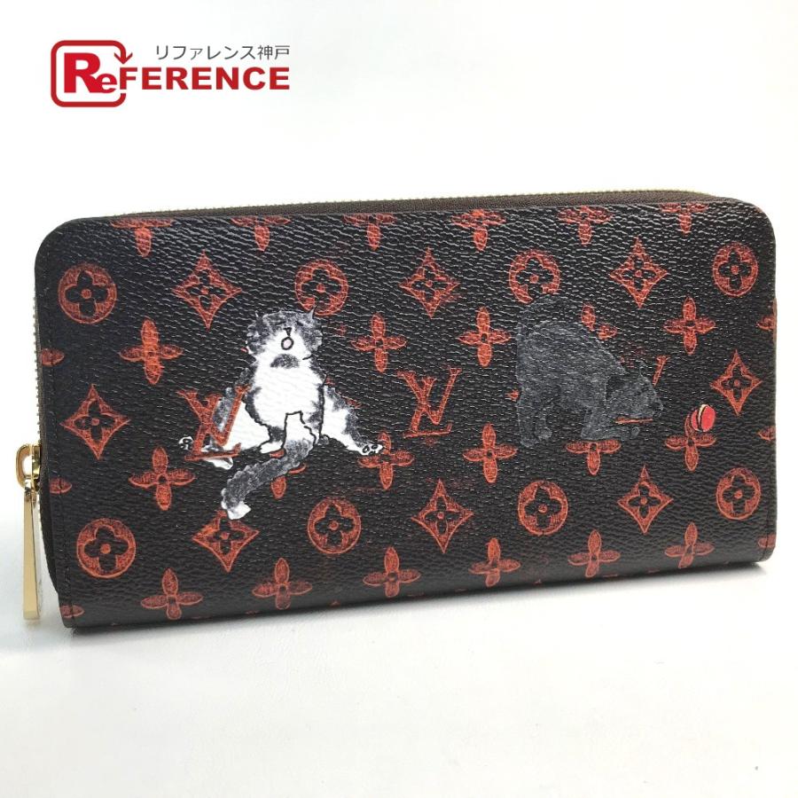 Louis Vuitton ルイヴィトン M ジッピーウォレット モノグラム キャットグラム 長財布 小銭入れあり マロン オレンジ レディース 未使用 中古 Ehs 0812 リファレンス コレクション 通販 Yahoo ショッピング