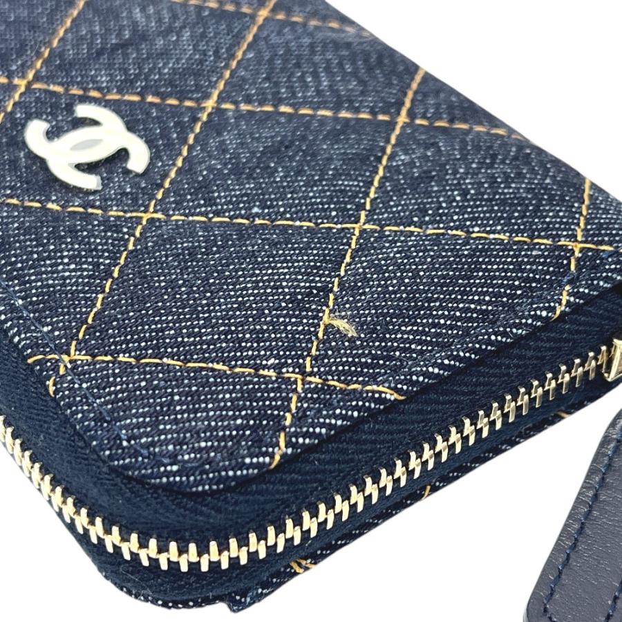 未使用 CHANEL シャネル AP0216 クラシック ジップ コインパース 財布 ウォレット マトラッセ コインケース ブルー メンズ【中古】 | CHANEL | 05