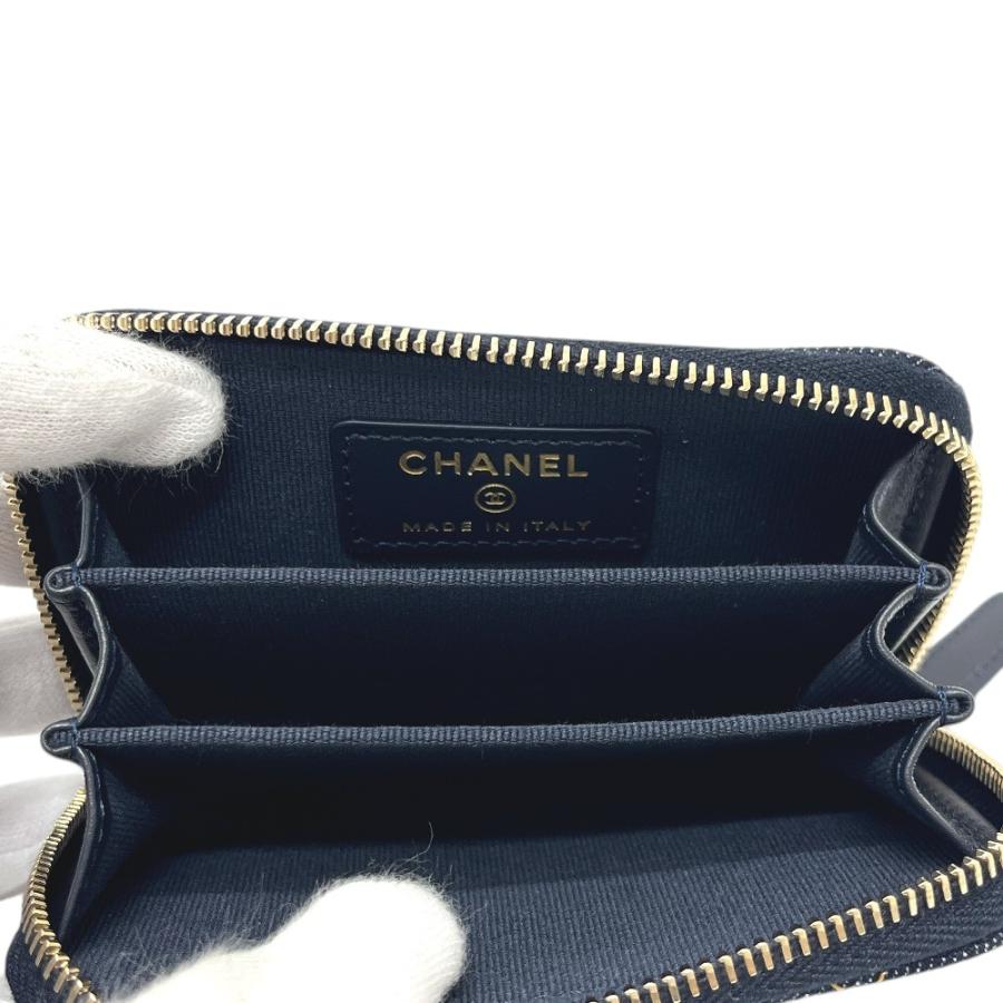 未使用 CHANEL シャネル AP0216 クラシック ジップ コインパース 財布 ウォレット マトラッセ コインケース ブルー メンズ【中古】 | CHANEL | 07
