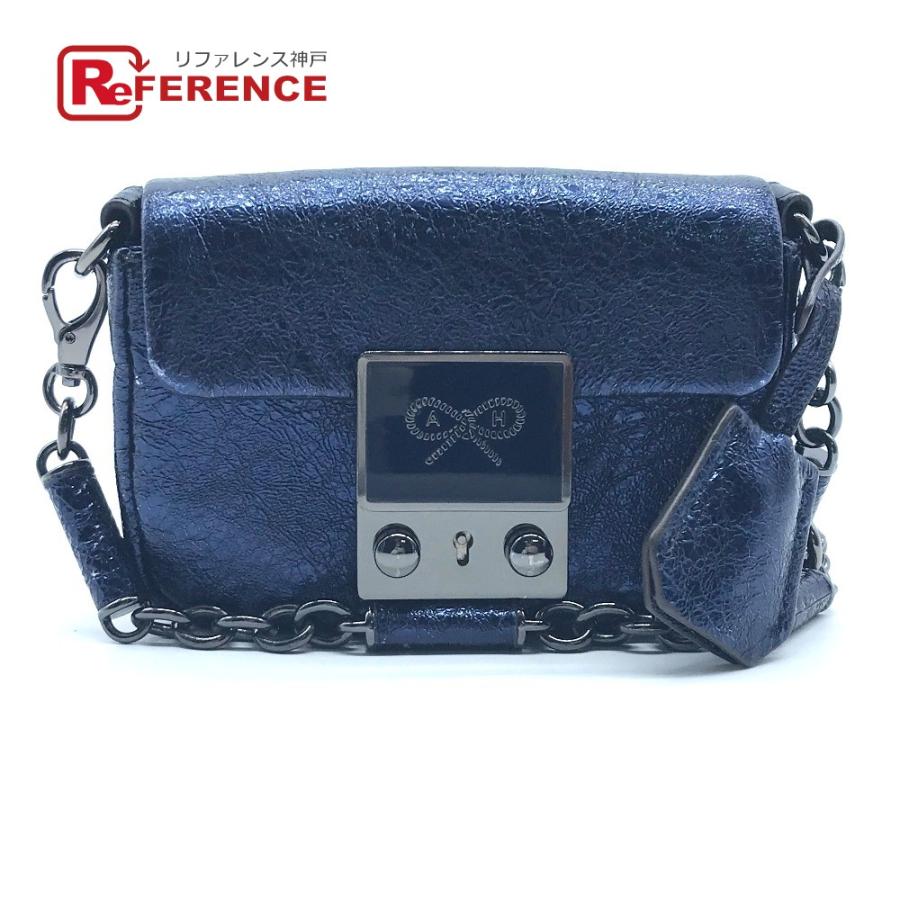 Anya Hindmarch アニヤハインドマーチ Tiny Tim タイニー ティム メタリック コンパクト 2wayバッグ ブルー系 レディース 中古 G 0310 4 リファレンス コレクション 通販 Yahoo ショッピング