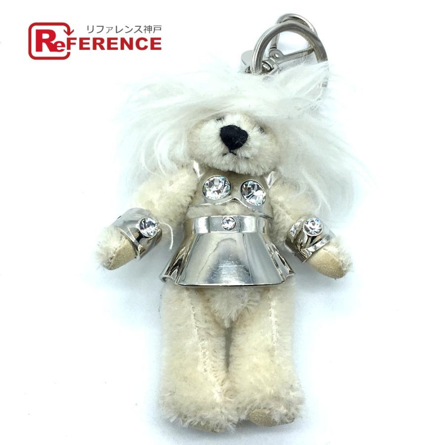 PRADA プラダ テディベア クマモチーフ ベアトリック キーリング 小物 キーホルダー メタル レディース ホワイト×シルバー :G-200710-40:リファレンス コレクション - 通販 - Yahoo!ショッピング