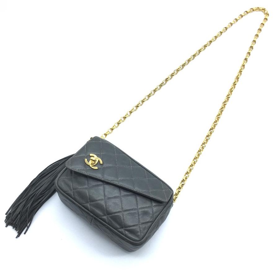 CHANEL シャネル CC ココマーク マトラッセ フリンジ シングルチェーン 