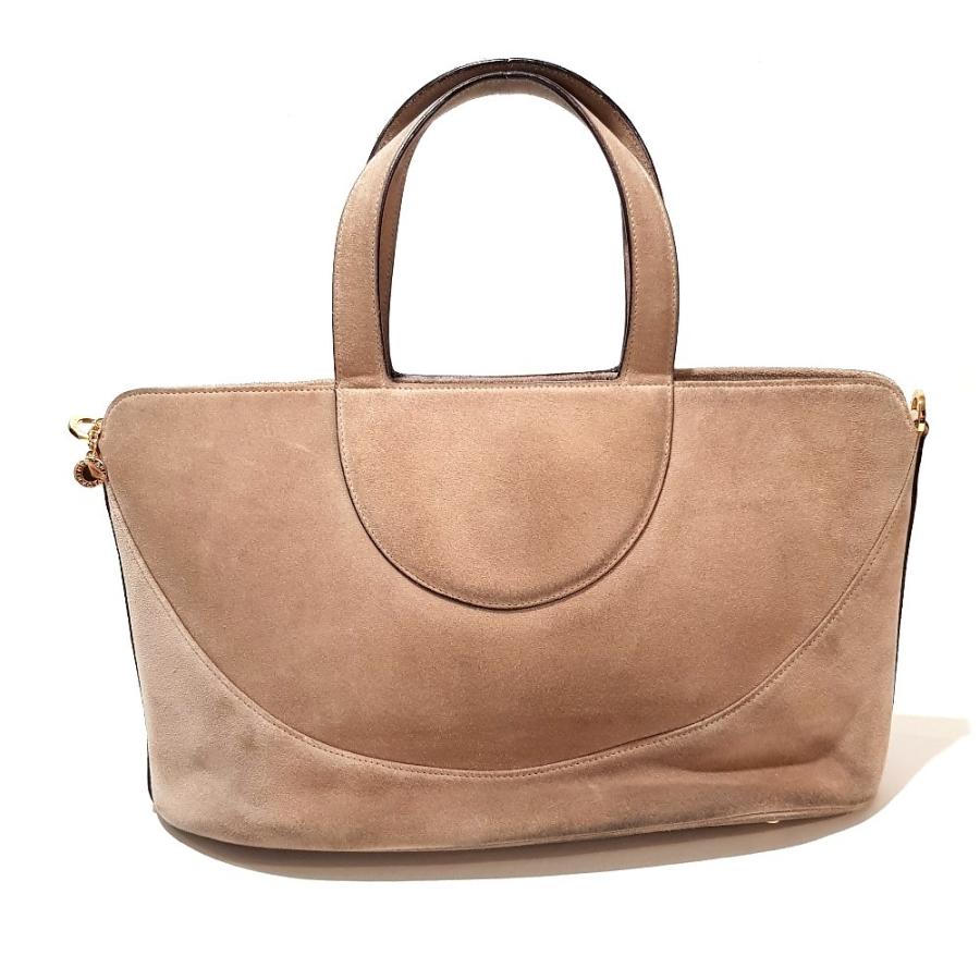 BVLGARI ブルガリ ブルガリブルガリ 2WAY ショルダーバッグ トートバッグ スエード レディース ベージュ×ゴールド金具 | BVLGARI | 01