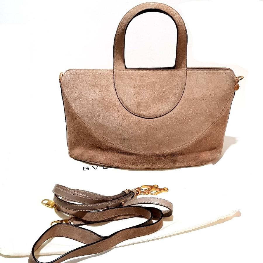 BVLGARI ブルガリ ブルガリブルガリ 2WAY ショルダーバッグ トートバッグ スエード レディース ベージュ×ゴールド金具 | BVLGARI | 14