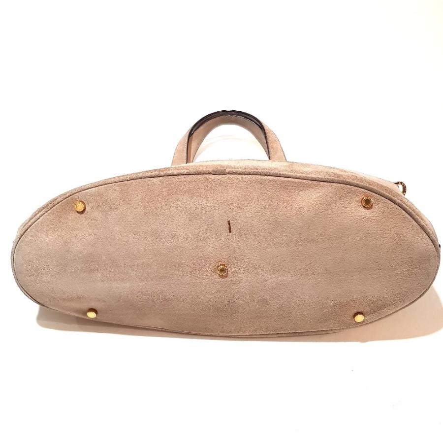 BVLGARI ブルガリ ブルガリブルガリ 2WAY ショルダーバッグ トートバッグ スエード レディース ベージュ×ゴールド金具 | BVLGARI | 06