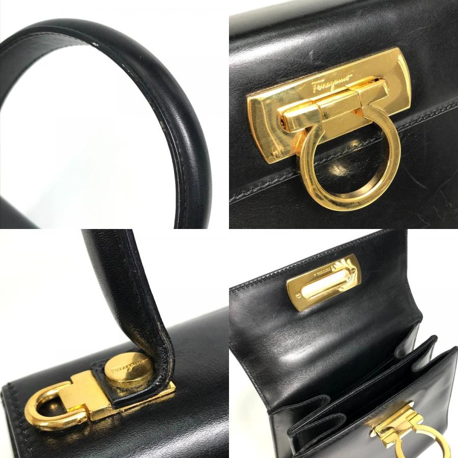 Salvatore Ferragamo サルヴァトーレフェラガモ 肩掛け ガンチーニ 2WAY ショルダーバッグ ショルダーバッグ レザー ブラック【中古】 |  | 08