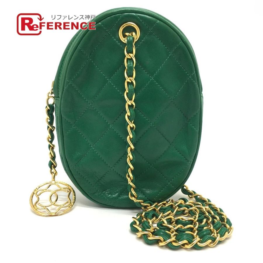 CHANEL シャネル CC ココチャーム ミニマトラッセ チェーンショルダー 肩掛け ショルダーバッグ ラムスキン グリーン レディース【中古】 | CHANEL