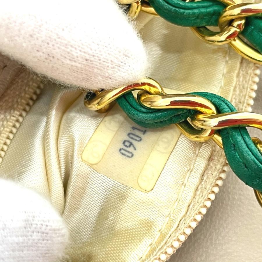 CHANEL シャネル CC ココチャーム ミニマトラッセ チェーンショルダー 肩掛け ショルダーバッグ ラムスキン グリーン レディース【中古】 | CHANEL | 11