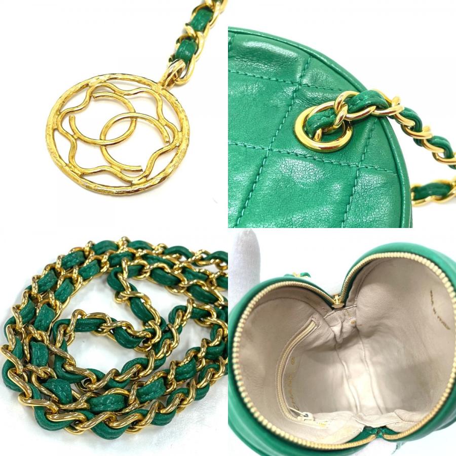 CHANEL シャネル CC ココチャーム ミニマトラッセ チェーンショルダー 肩掛け ショルダーバッグ ラムスキン グリーン レディース【中古】 | CHANEL | 08