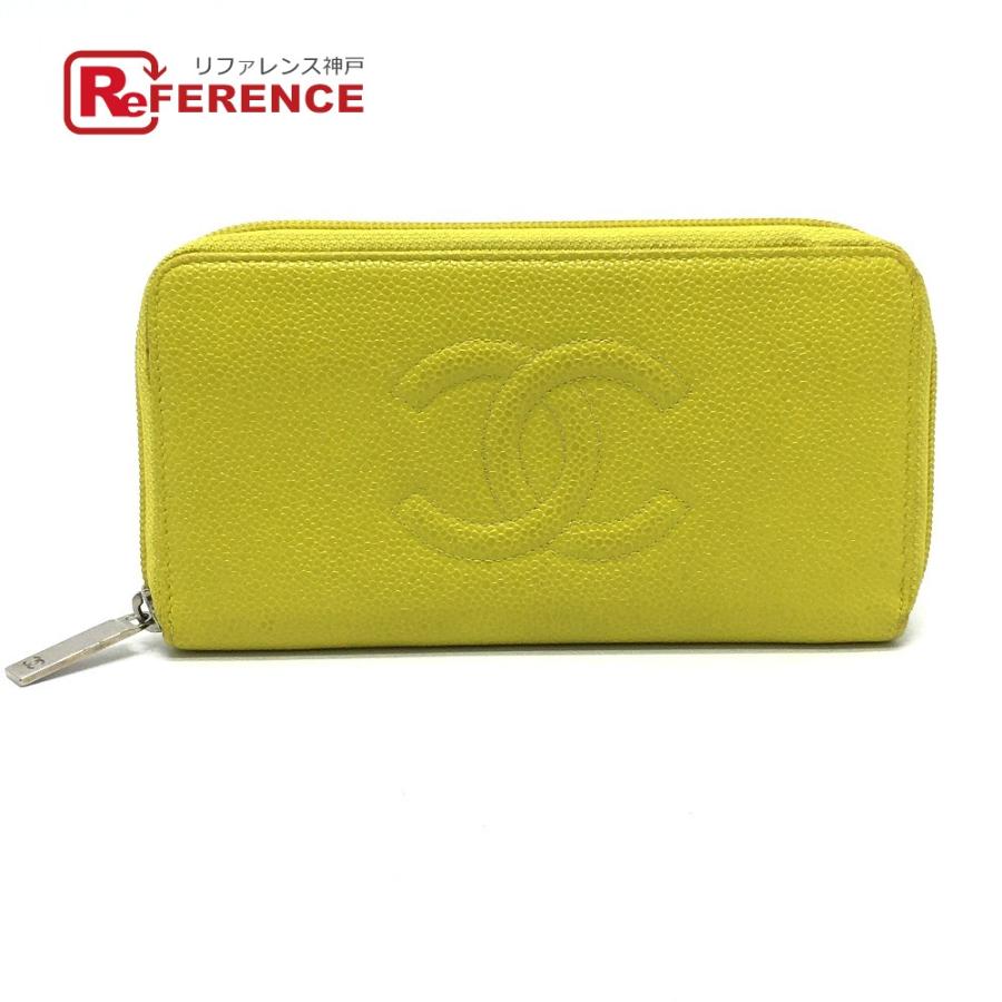 CHANEL シャネル CC ココマーク ラウンドファスナー 長財布 キャビア 