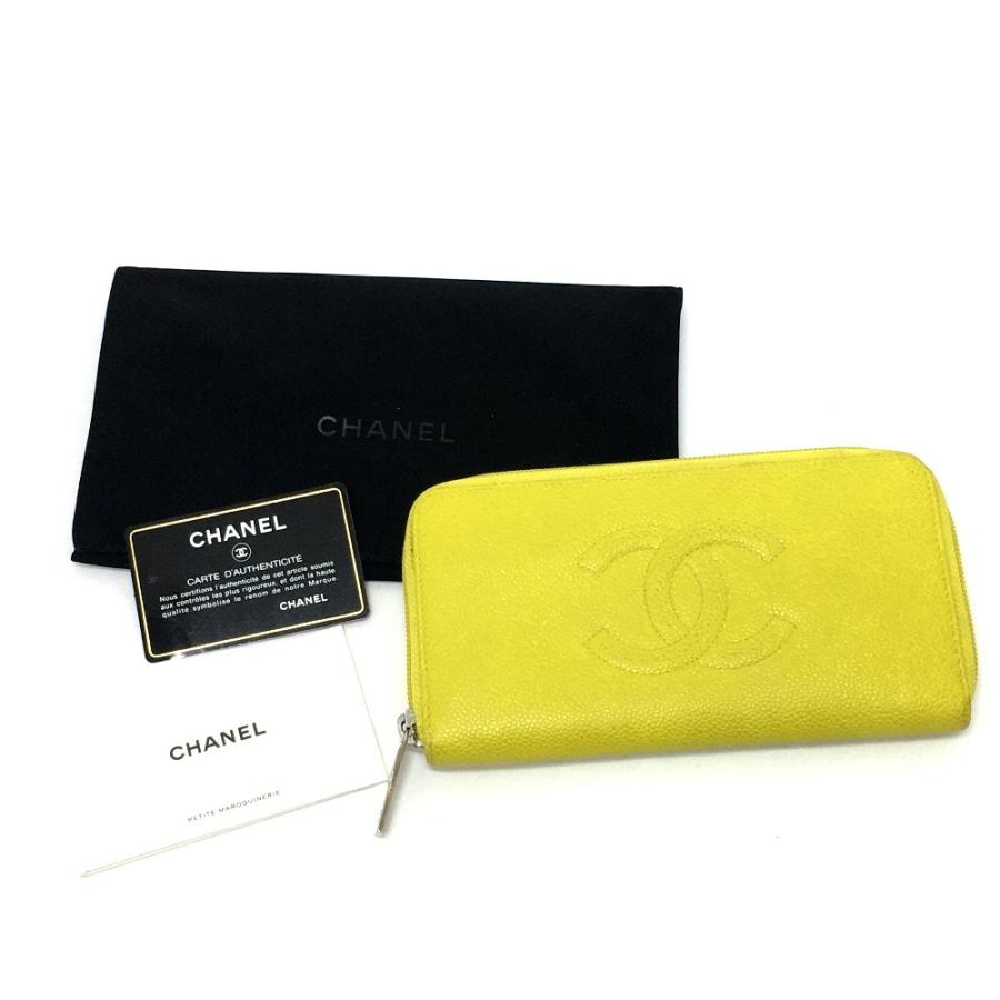 CHANEL シャネル CC ココマーク ラウンドファスナー 長財布 キャビア 