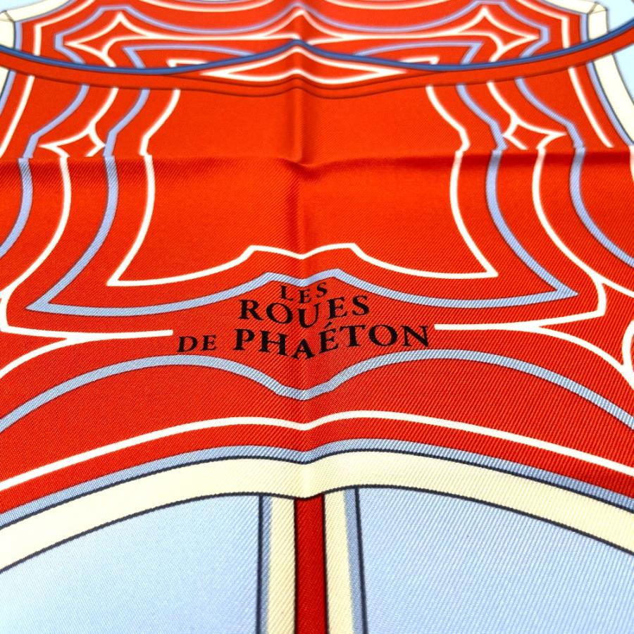 エルメス　スカーフ 90cm 未使用保管品❣️ 「四輪馬車の車輪」柄 HERMES 未使用 エルメス Les Roues de Phaeton 四輪馬車の車輪