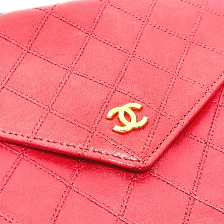 CHANEL シャネル ビコローレ ココマーク チェーンショルダー ショルダーバッグ ラムスキン レディース レッド×ゴールド金具｜reference｜10