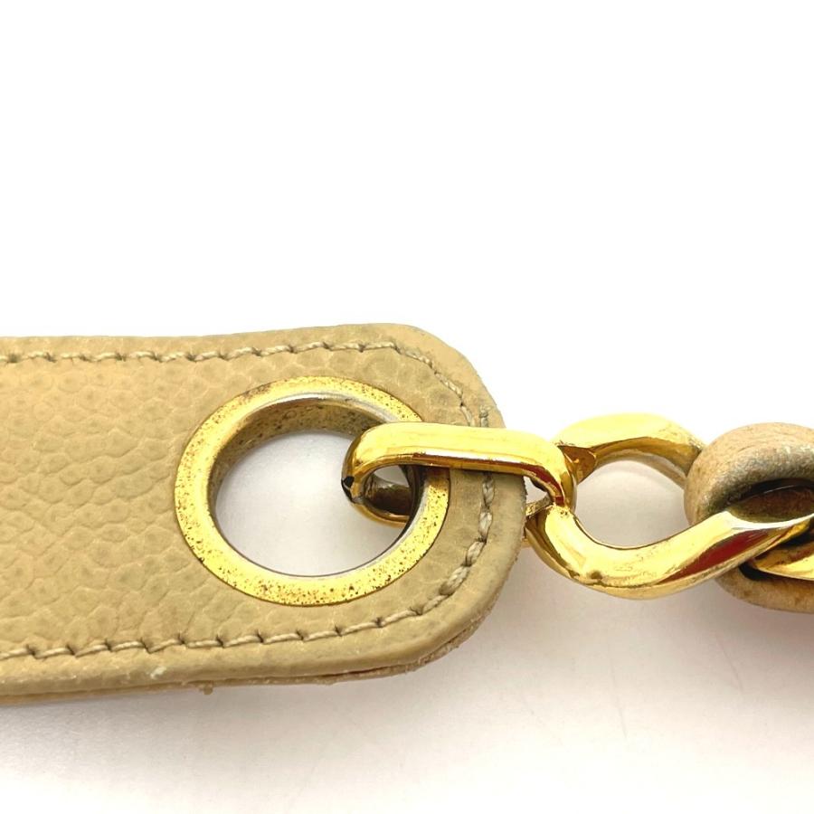 CHANEL シャネル CC ココチャーム Vステッチ シェブロン ショルダーバッグ キャビアスキン レディース ベージュ×ゴールド金具 | CHANEL | 11