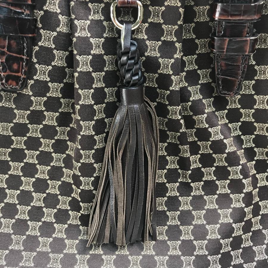 CELINE（セリーヌ） ロゴ マカダム がま口 トートバッグ タッセル