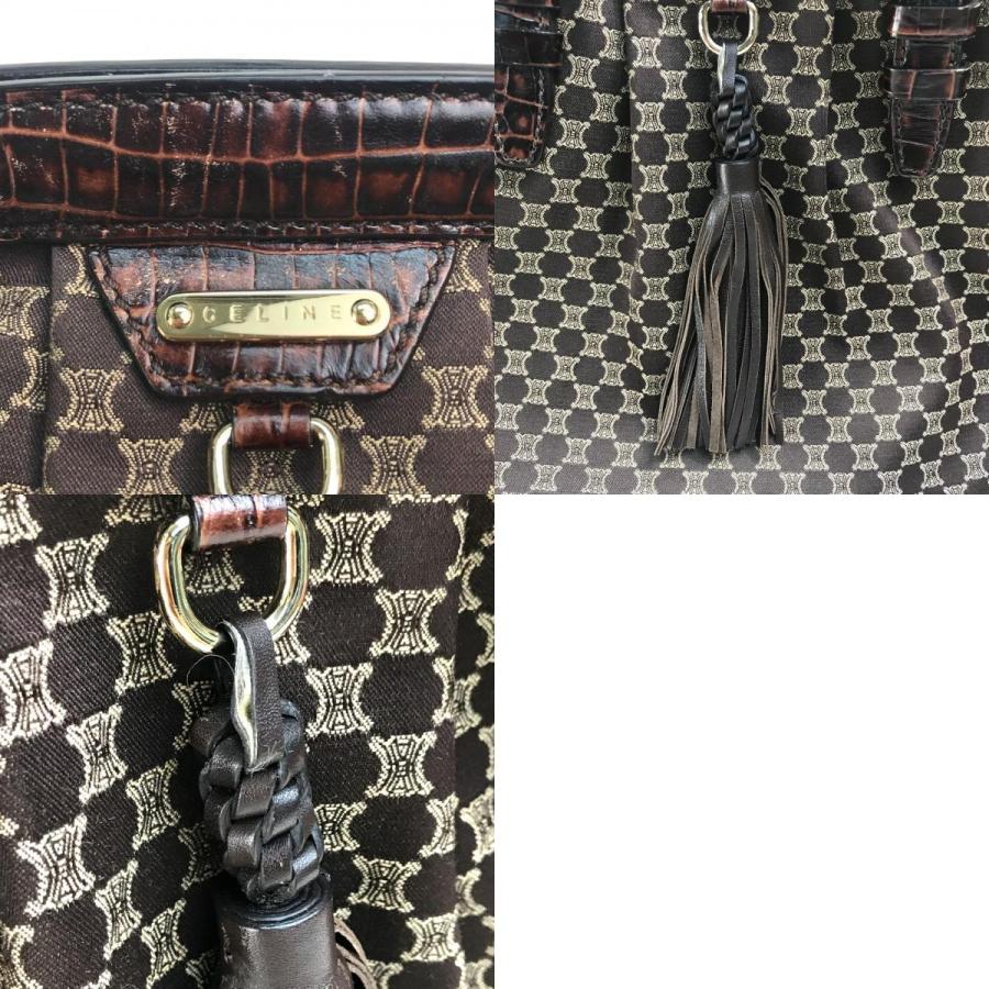 CELINE（セリーヌ） ロゴ マカダム がま口 トートバッグ タッセル