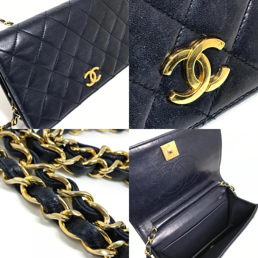 CHANEL シャネル CC ココマーク マトラッセ/肩掛け チェーンショルダー ショルダーバッグ ラムスキン ネイビー レディース【中古】 | CHANEL | 08