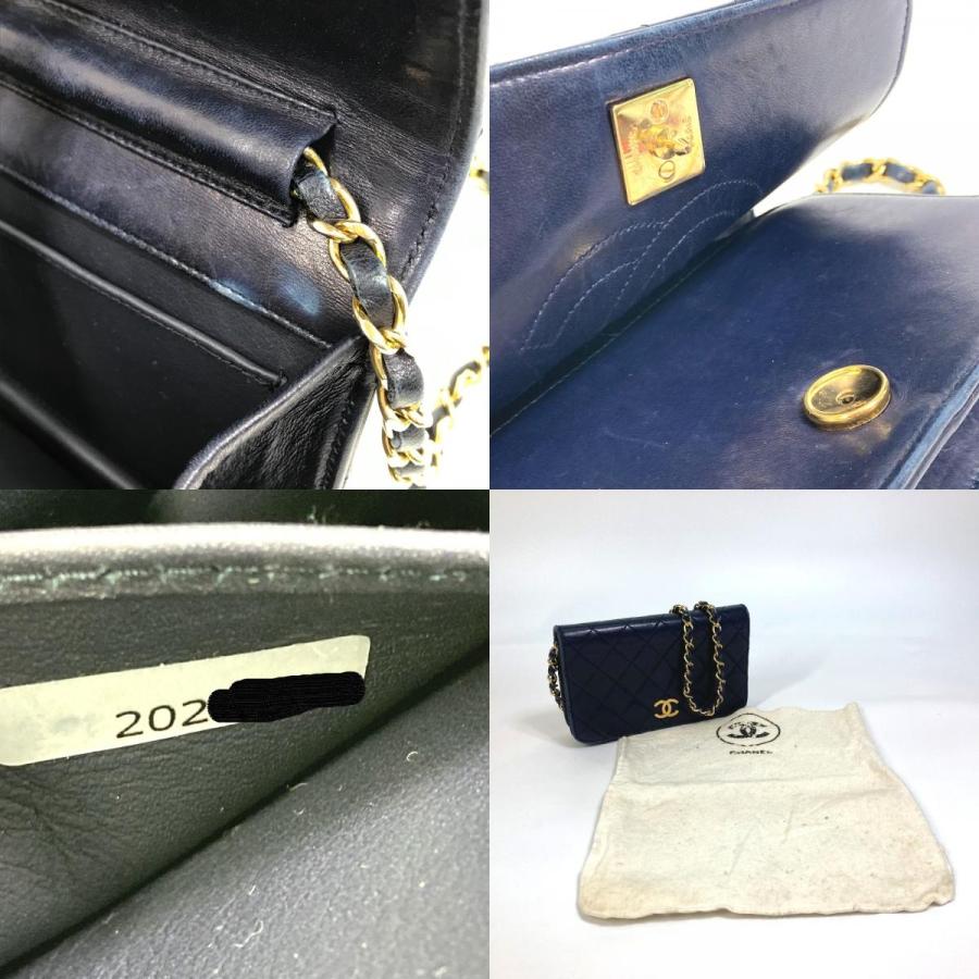 CHANEL シャネル CC ココマーク マトラッセ/肩掛け チェーンショルダー ショルダーバッグ ラムスキン ネイビー レディース【中古】 | CHANEL | 09