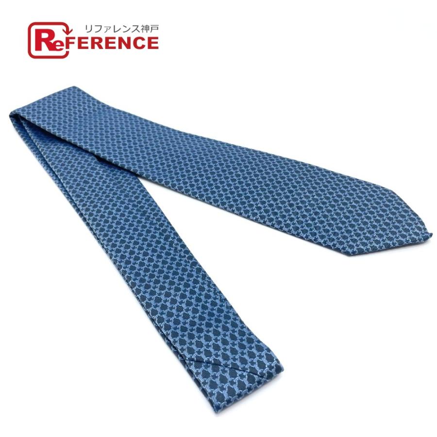 未使用 HERMES エルメス 総柄 レギュラータイ CRAVATE SOIE ネクタイ