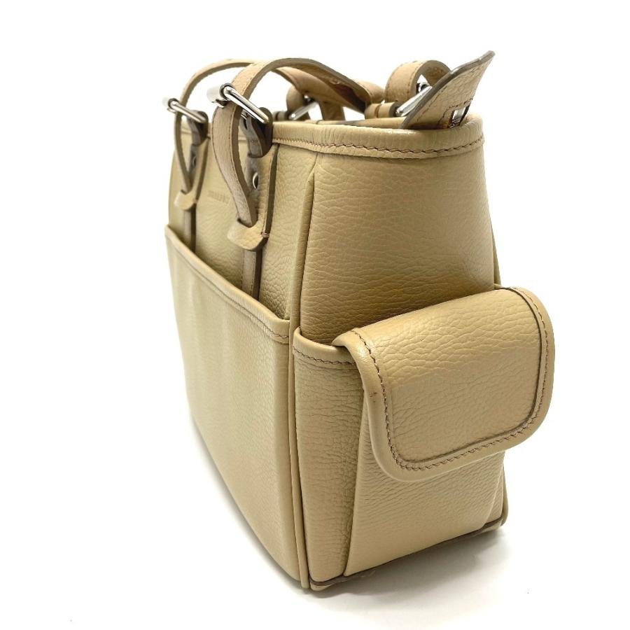 BURBERRY バーバリー ロゴ サイドポケット トートバッグ ハンドバッグ 通学 レザー レディース ベージュ | BURBERRY | 03