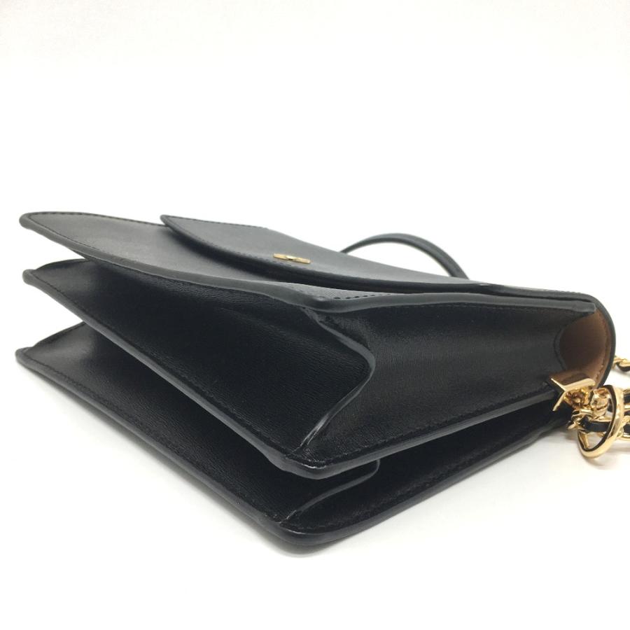 美品 Tory Burch トリーバーチ ロゴ チェーン ショルダーバッグ レザー レディース ブラック | TORY BURCH | 03