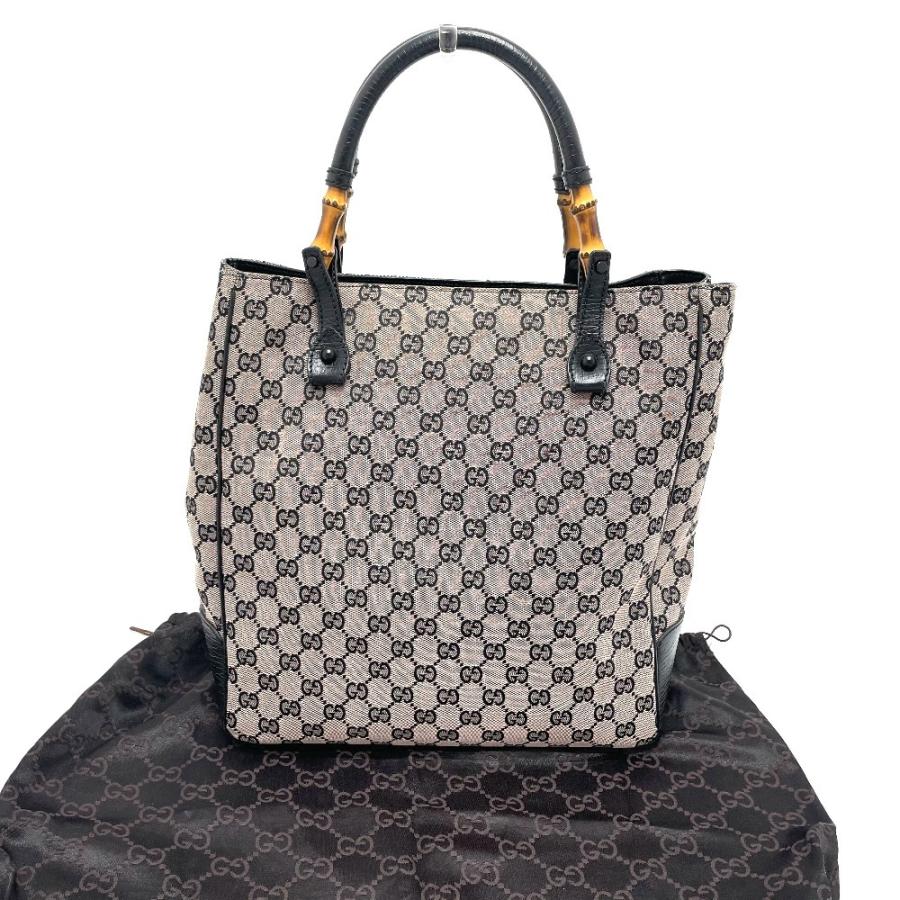 GUCCI グッチ 112530 GG柄 バンブー トートバッグ ハンドバッグ GG