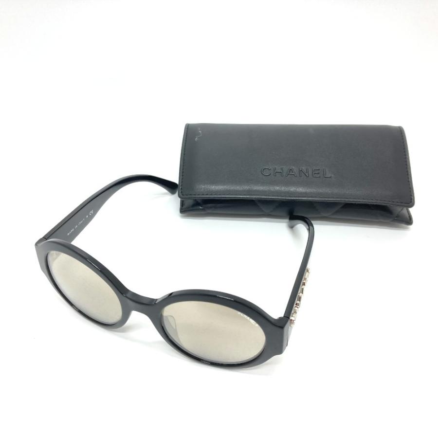 美品 CHANEL シャネル 5410-A テンプルロゴ ミラー サングラス プラスチック レディース ブラック | CHANEL | 12