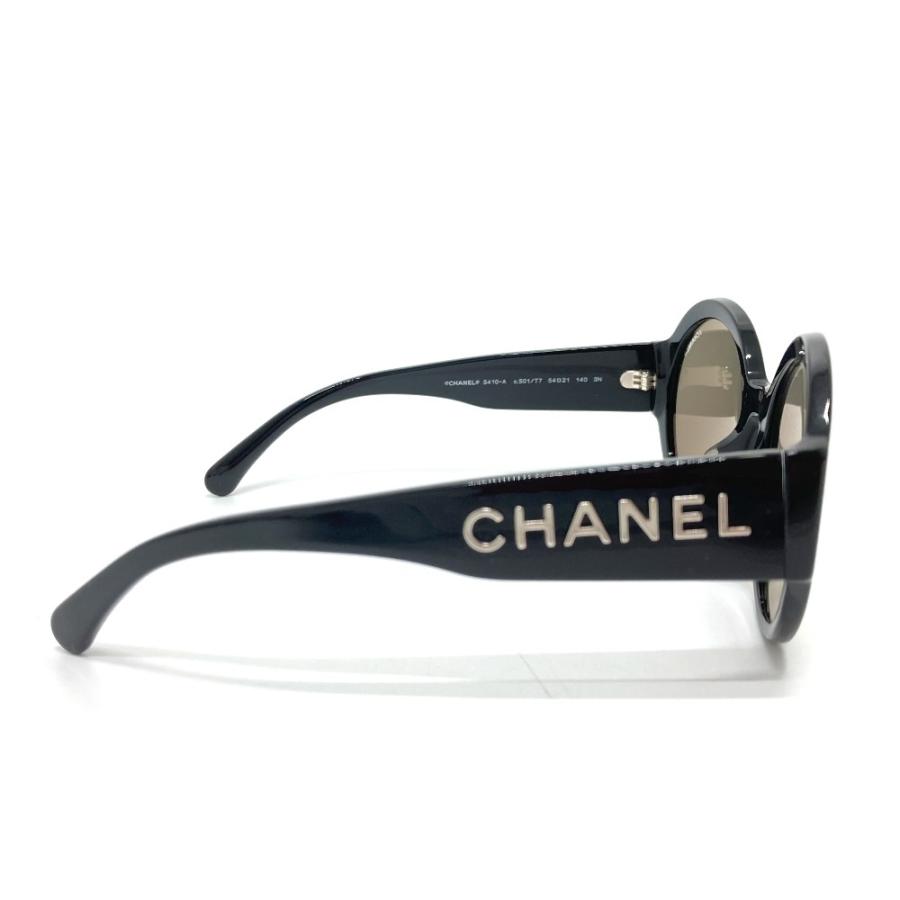 美品 CHANEL シャネル 5410-A テンプルロゴ ミラー サングラス プラスチック レディース ブラック | CHANEL | 08
